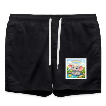 Elli the Elephant - Swim Trunks - black - Front - AI Model Male 185 light (185cm)