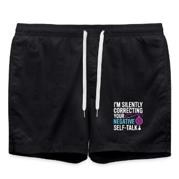 Certified Clinical Cognitive Specialist Apparel  - Swim Trunks - black - Front - AI Model Male 185 light (185cm)