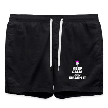 KEEP CALM AND SMASH IT, PADEL POWER, GIFT PINK - Swim Trunks - black - Front - AI Model Male 185 light (185cm)