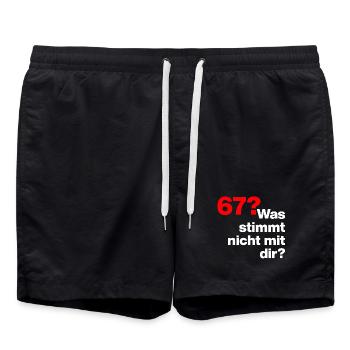 6-7 WAS STIMMT NICHT MIT DIR? TREND KINDER WARUM🤔 - Badeshorts - Schwarz - Vorne - AI Model Male 185 light (185cm)