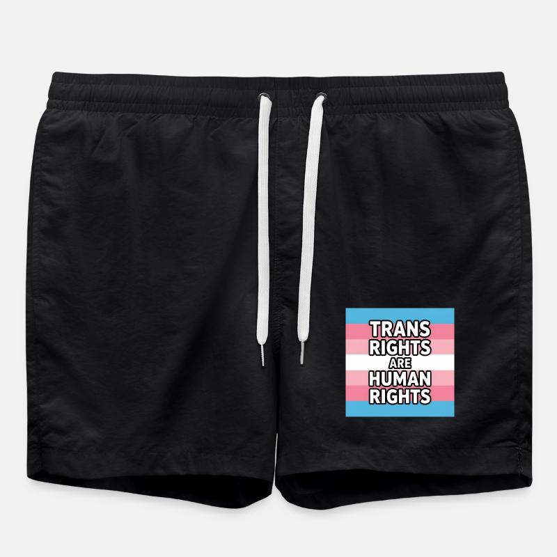 Les droits trans sont des droits humains - T-shirt Pride - Short de bain - noir