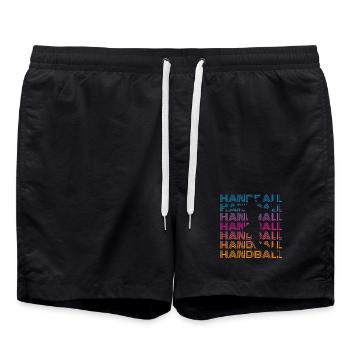 Handball Spielerin - Badeshorts - Schwarz - Vorne - AI Model Male 185 light (185cm)