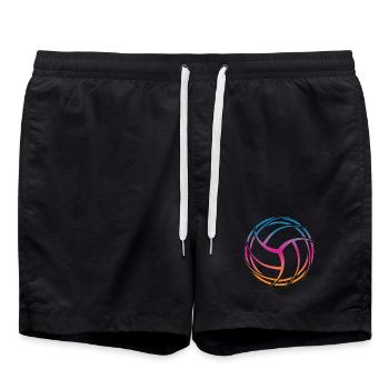Ballon de volley-ball - Short de bain - noir - Devant - AI Model Male 185 light (185cm)