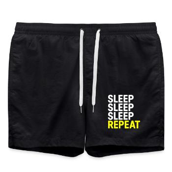 Sommeil Sommeil Sommeil Répéter - Short de bain - noir - Devant - AI Model Male 185 light (185cm)