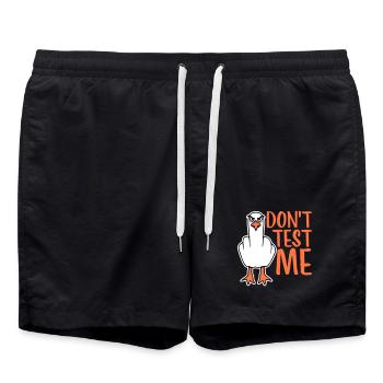 Ne me teste pas mouette oiseau coquine doigt d’honneur maléfique - Short de bain - noir - Devant - AI Model Male 185 light (185cm)