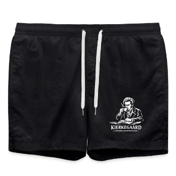 Kierkegaard Kaffee-Existenzialismus - Badeshorts - Schwarz - Vorne - AI Model Male 185 light (185cm)