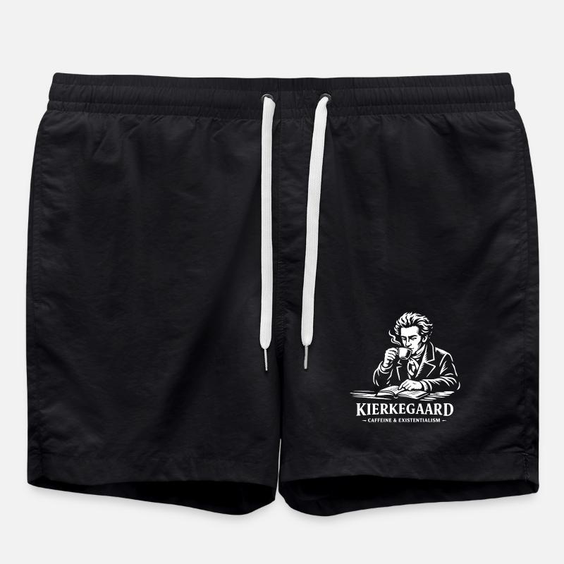 Kierkegaard Coffee Existentialism - Swim Trunks - black