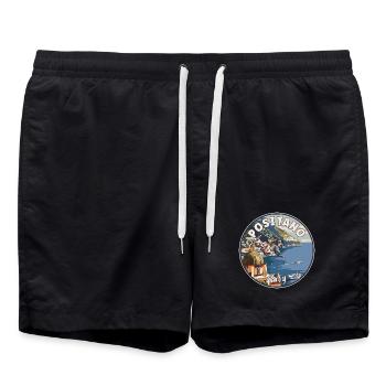 Explorez Positano en Italie Paradis méditerranéen - Short de bain - noir - Devant - AI Model Male 185 light (185cm)