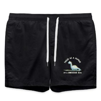 Échoué en tant qu’humain – Je suis un dinosaure maintenant - Short de bain - noir - Devant - AI Model Male 185 light (185cm)
