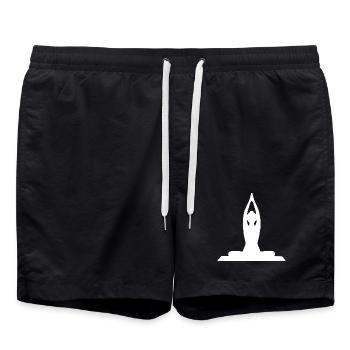Yoga Silhouette Méditation Blanche - Short de bain - noir - Devant - AI Model Male 185 light (185cm)