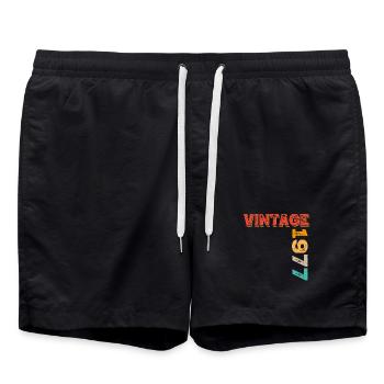 Vintage 1977 - Swim Trunks - black - Front - AI Model Male 185 light (185cm)