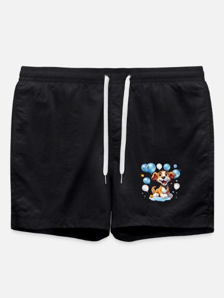 Lustiger Ballonhund im Partylook - Badeshorts - Schwarz