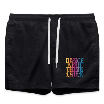 Dance now think later - Swim Trunks - black - Front - AI Model Male 185 light (185cm)