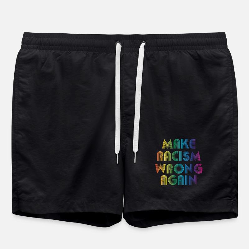 make racism wrong again - Swim Trunks - black