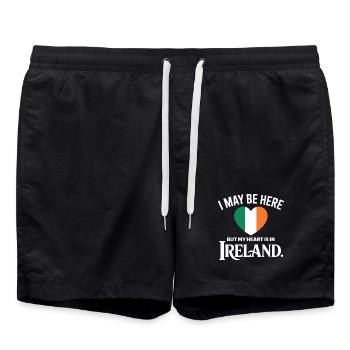 Conception du battement cardiaque irlandais - Short de bain - noir - Devant - AI Model Male 185 light (185cm)