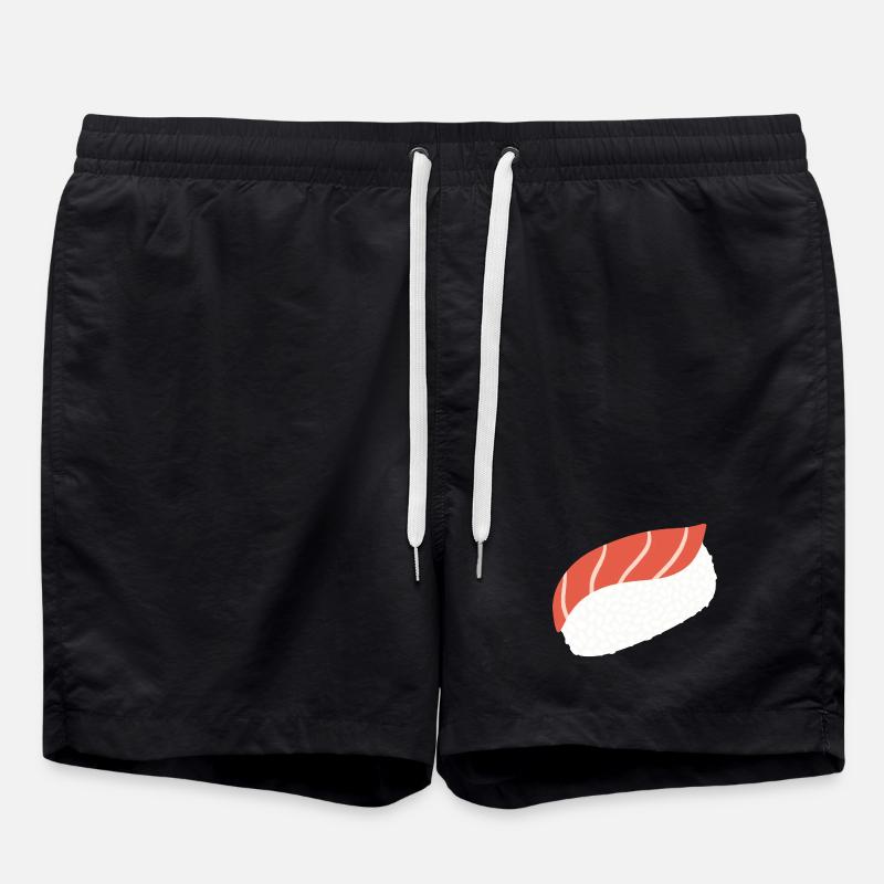 Tuna Nigiri Minimal Sushi Art - Swim Trunks - black