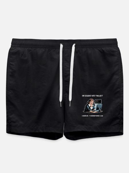 Philosoph Descartes Meme – für einen dunklen Hintergrund - Badeshorts - Schwarz