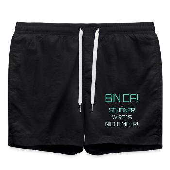 Ironie de la perception de soi - Short de bain - noir - Devant - AI Model Male 185 light (185cm)