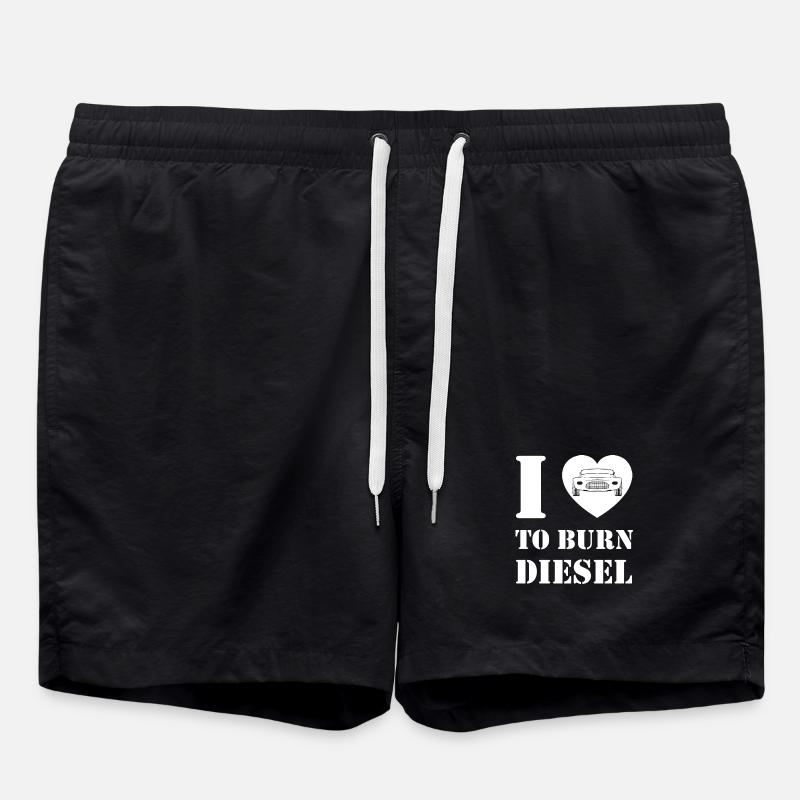 I love diesel combustion - Swim Trunks - black