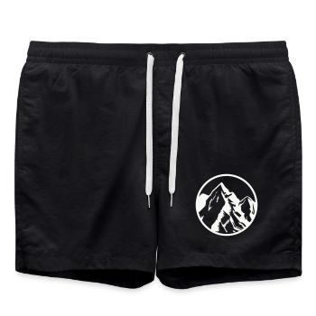 Kreis Berggipfel Berge - Short de bain - noir - Devant - AI Model Male 185 light (185cm)