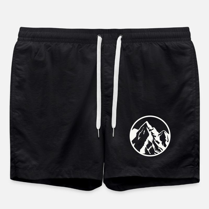 Kreis Berggipfel Berge - Swim Trunks - black