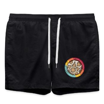 Handball Vintage - Badeshorts - Schwarz - Vorne - AI Model Male 185 light (185cm)