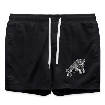 Loup Sauvage Course Mascotte Alpha Wolf - Short de bain - noir - Devant - AI Model Male 185 light (185cm)