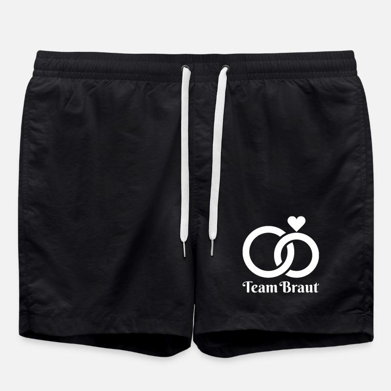 Team Bride, Wedding, Bridal Party - Swim Trunks - black