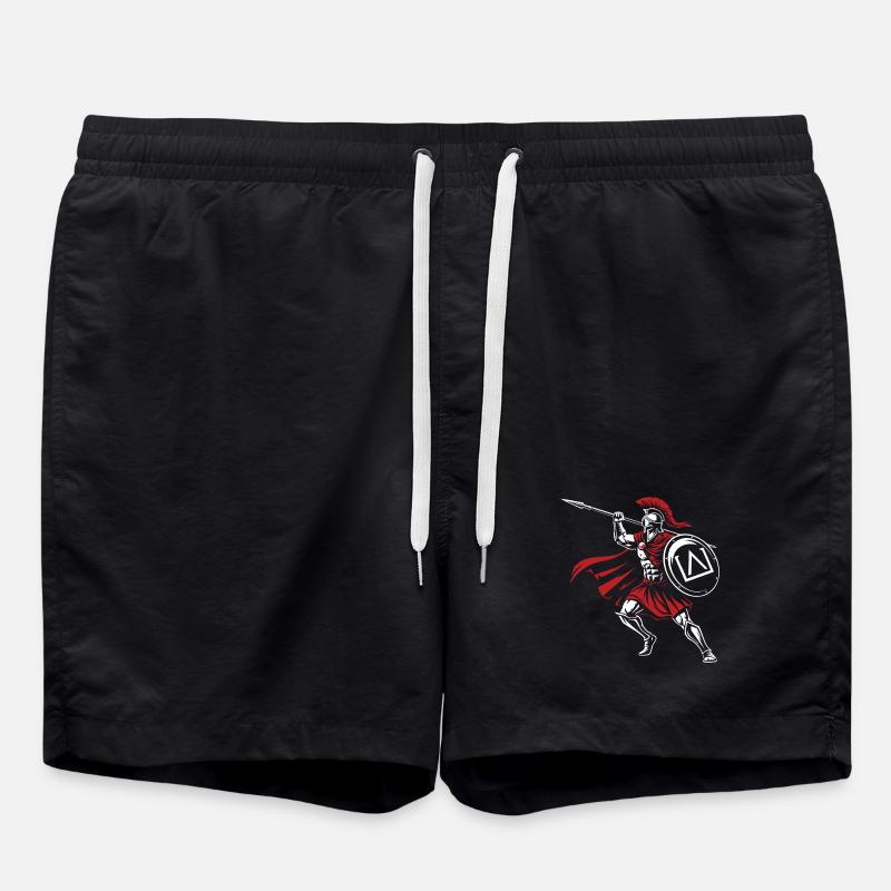 Spartan Spear Angriff Maskottchen Spartan Speer - Badeshorts - Schwarz