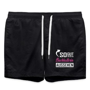 So gut kann nur eine Buchhalterin aussehen - Badeshorts - Schwarz - Vorne - AI Model Male 185 light (185cm)