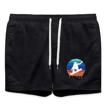 Snowboard Retro - Badeshorts - Schwarz - Vorne - AI Model Male 185 light (185cm)