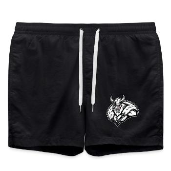 Viking Berserker Fury War Paint Maskottchen - Badeshorts - Schwarz - Vorne - AI Model Male 185 light (185cm)