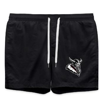 Viking Conqueror Norse Mascot Profile Warrior - Swim Trunks - black - Front - AI Model Male 185 light (185cm)