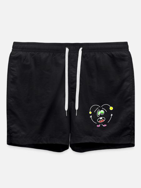 Crazy-Heartbeat - Swim Trunks - black