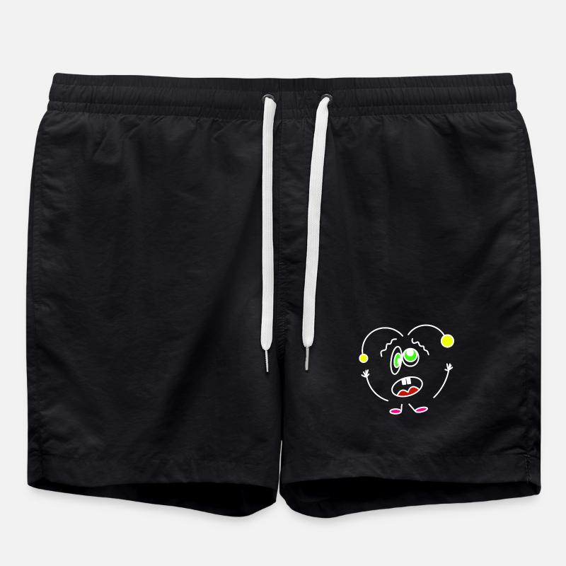 Crazy-Heartbeat - Swim Trunks - black
