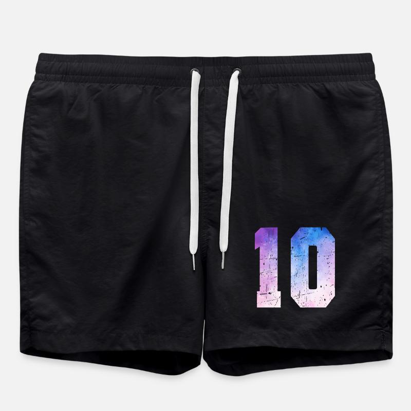 numéro 10 – Cadeau anniversaire 10 ans - Short de bain - noir