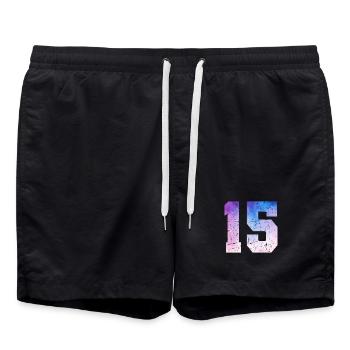 Issue 15 – 15th Anniversary Gift - Swim Trunks - black - Front - AI Model Male 185 light (185cm)