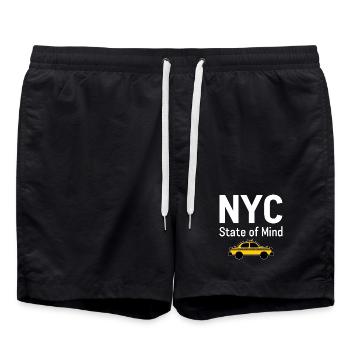 New York State of Mind Ambiance de taxi à New York - Short de bain - noir - Devant - AI Model Male 185 light (185cm)