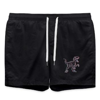 Neon Dinosaurier 3D Skelett - Badeshorts - Schwarz - Vorne - AI Model Male 185 light (185cm)