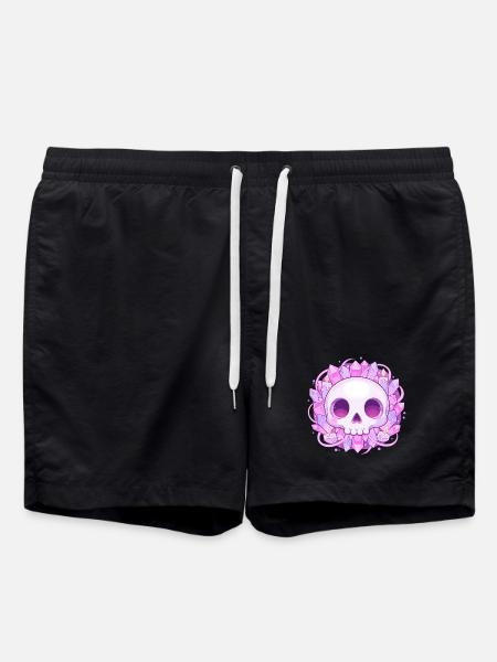 Crystal Skull with Crystals - Swim Trunks - black