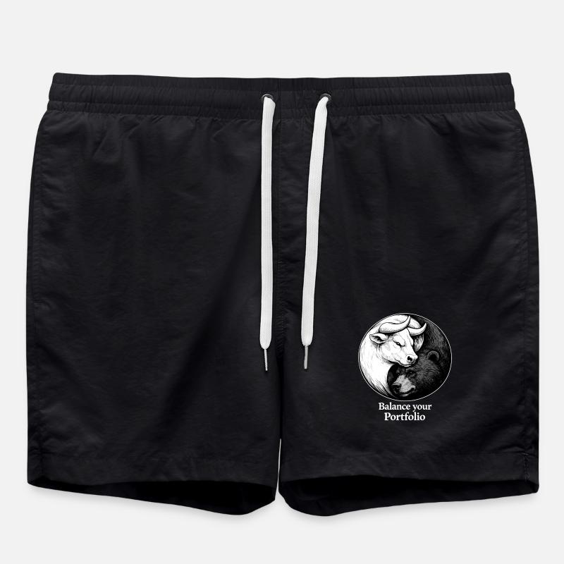Bourse Yin Yang : Bull & Bear Équilibrez votre portefeuille - Short de bain - noir