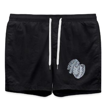 Nervures irisées en spirale - Short de bain - noir - Devant - AI Model Male 185 light (185cm)