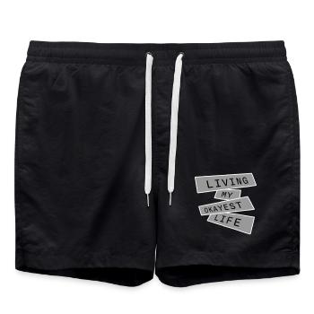 Vivre ma vie la plus correcte Drôle de dicton, médiocre - Short de bain - noir - Devant - AI Model Male 185 light (185cm)