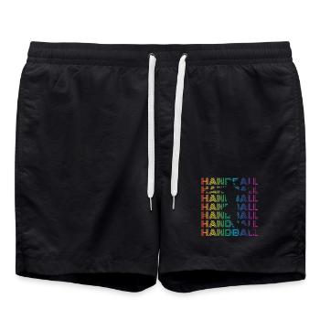 Handball Spielerin - Badeshorts - Schwarz - Vorne - AI Model Male 185 light (185cm)