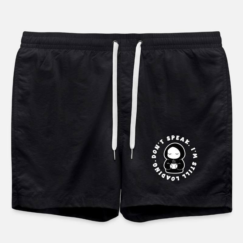 Cafe I'm Still Loading Manga - Swim Trunks - black