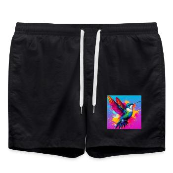 Kolibri - Badeshorts - Schwarz - Vorne - AI Model Male 185 light (185cm)