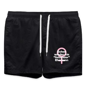 SCHON WIEDER EIN "LIEBENDER" EHEMANN! ♀️GIRL POWER - Badeshorts - Schwarz - Vorne - AI Model Male 185 light (185cm)