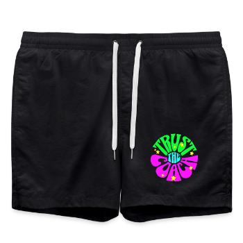 Tennis Trainer Shirt, Trust the Coach hoodie - Badeshorts - Schwarz - Vorne - AI Model Male 185 light (185cm)