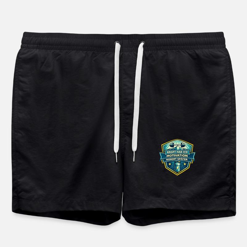 Kraft Motivation Kommt Später - Badeshorts - Schwarz