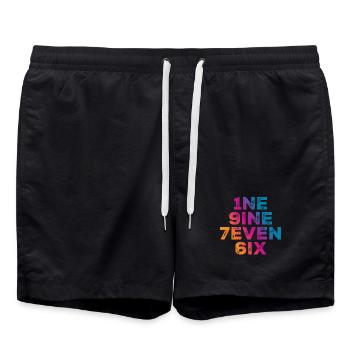 Millésime 1976 - Short de bain - noir - Devant - AI Model Male 185 light (185cm)